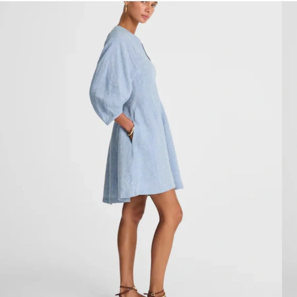 New w Tag: Madewell Splitneck Linen Dress with Pockets. Size 12 - Picture 3 of 13